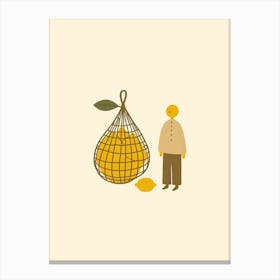 Man With A Bag Of Oranges Aesthetic  Canvas Print