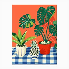 Tropical Plants On A Table Canvas Print