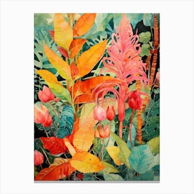 Tropical Plant Painting Croton 2 Canvas Print