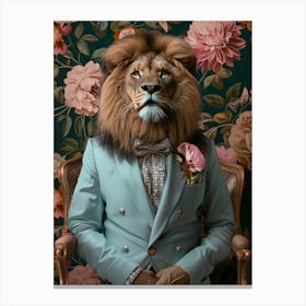 Lion In A Suit 2 Canvas Print