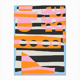 Abstract Stripe Minimal Collage 6 Canvas Print