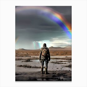 Rainbow Over The Desert Canvas Print