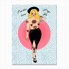 Love Of My Life Blonde Pin Up Canvas Print