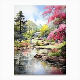 Atlanta Botanical Garden Usa Watercolour Painting  Canvas Print