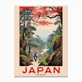 Iya Valley, Visit Japan Vintage Travel Art 3 Canvas Print