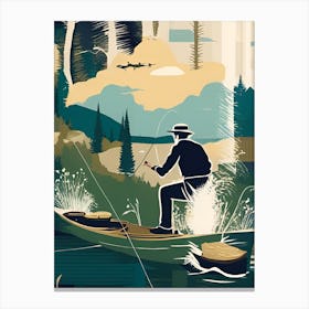 Fishing In The Woods Canvas Print