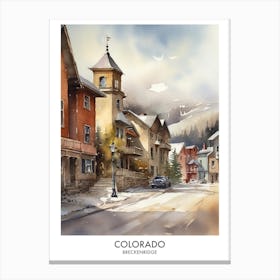 Breckenridge Colorado 1 Watercolor Travel Poster Canvas Print