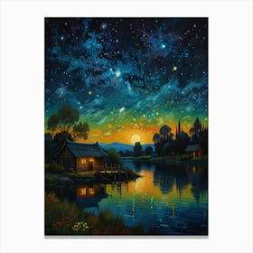 Night By The Lake 13 Canvas Print