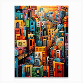 "Urban Symphony: The Rhythm of the Cityscape" Canvas Print