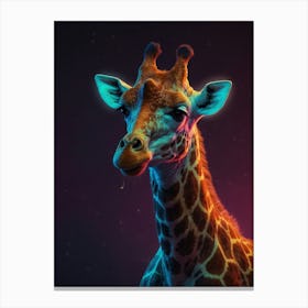 Neon Giraffe 4 Canvas Print