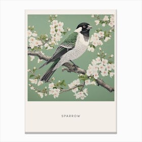 Ohara Koson Inspired Bird Painting Sparrow 3 Poster Canvas Print