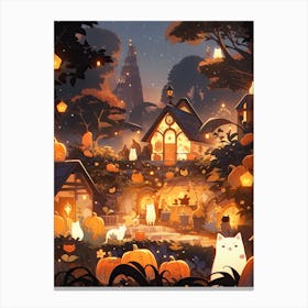 Halloween Village Canvas Print