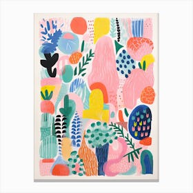 Ninfa Gardens Abstract Riso Style 2 Canvas Print