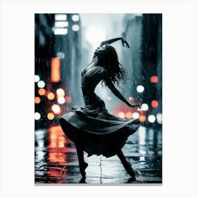 Dancer In The Rain Canvas Print