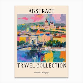 Abstract Travel Collection Poster Budapest Hungary 3 Canvas Print