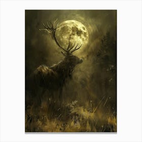 Deer In The Moonlight 7 Canvas Print