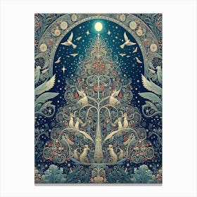 Christmas Tree 3 Style William Morris Canvas Print