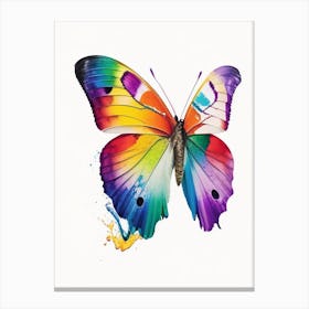 Butterfly On Rainbow Decoupage 4 Canvas Print