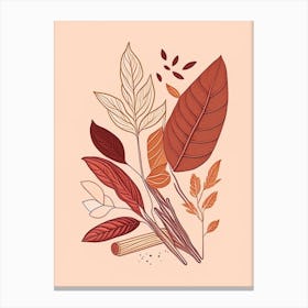 Cinnamon Bark Spices And Herbs Minimal Line Drawing 1 Canvas Print