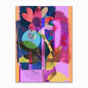 Cineraria 1 Neon Flower Collage Canvas Print