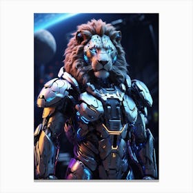 Lion In Cyborg Body #1 Canvas Print