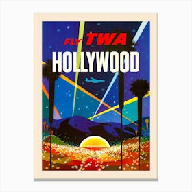 Twa Travel Poster For Los Angeles Jet  By David Klein Canvas Print