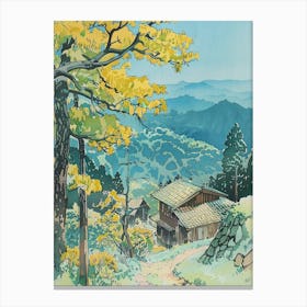 Yamagata Japan 3 Retro Illustration Canvas Print