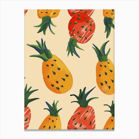 Pineapple Pattern Illustration 3 Canvas Print