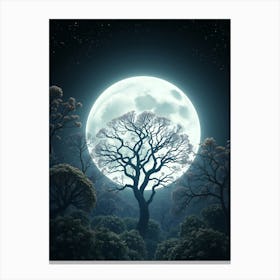 Full Moon In The Forest 12 Canvas Print