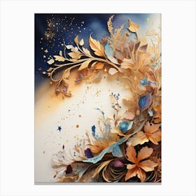 Flowers And Stars Canvas Print