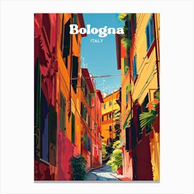 Bologna Italy Street Digital Travel Art Canvas Print