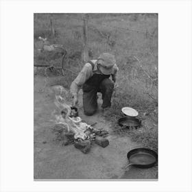 Untitled Photo, Possibly Related To Making Lunch Along The Roadside Near Henrietta I E Henryetta, Oklahoma Canvas Print