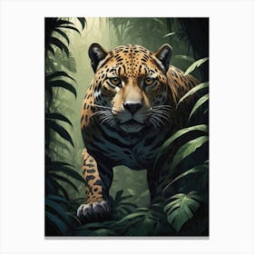 Jaguar In The Jungle Canvas Print