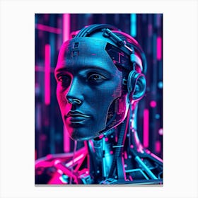 Neon Lit Humanoid Android Leinwandbilder