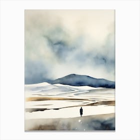 Abstract Watercolor Landscape Solitary Figure 6 Canvas Print