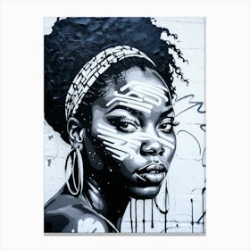 Graffiti Mural Of Beautiful Black Woman 33 Canvas Print