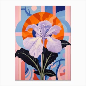 Iris 2 Hilma Af Klint Inspired Pastel Flower Painting Canvas Print