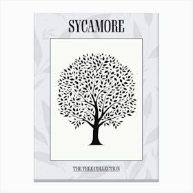 Sycamore Tree Simple Geometric Nature Stencil 2 Poster Canvas Print