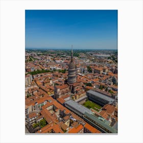 City center and famous church. Aerial  photography Canvas Print