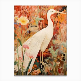 Egret 3 Detailed Bird Painting Canvas Print
