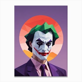 Joker Portrait Low Poly Geometric (26) Canvas Print