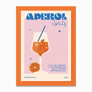 Aperol Spritz Orange & Pink Canvas Print
