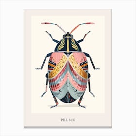 Colourful Insect Illustration Pill Bug 7 Poster Canvas Print