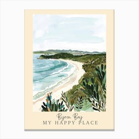 My Happy Place Byron Bay 1 Travel Poster Canvas Print