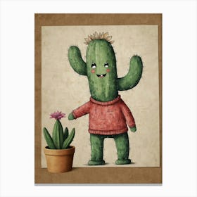 Cute Cactus Canvas Print