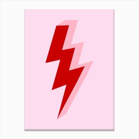 Lightning Bolt Pink and Red Preppy Canvas Print