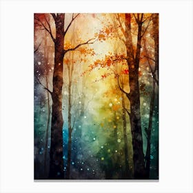 Watercolor Autumn Forest Canvas Print