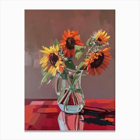 Sunflowers In A Vase 21 Canvas Print