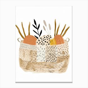 Basket Of Bread Canvas Print