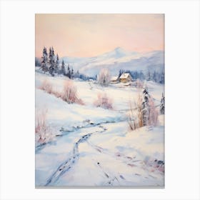Dreamy Winter Painting Lech Austria 2 Canvas Print